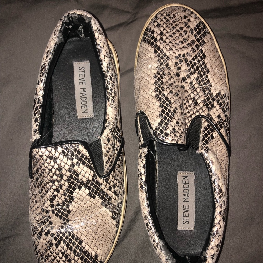 Snakeskin Slip Ons